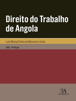cover image of Direito do Trabalho de Angola--5.ª Edição